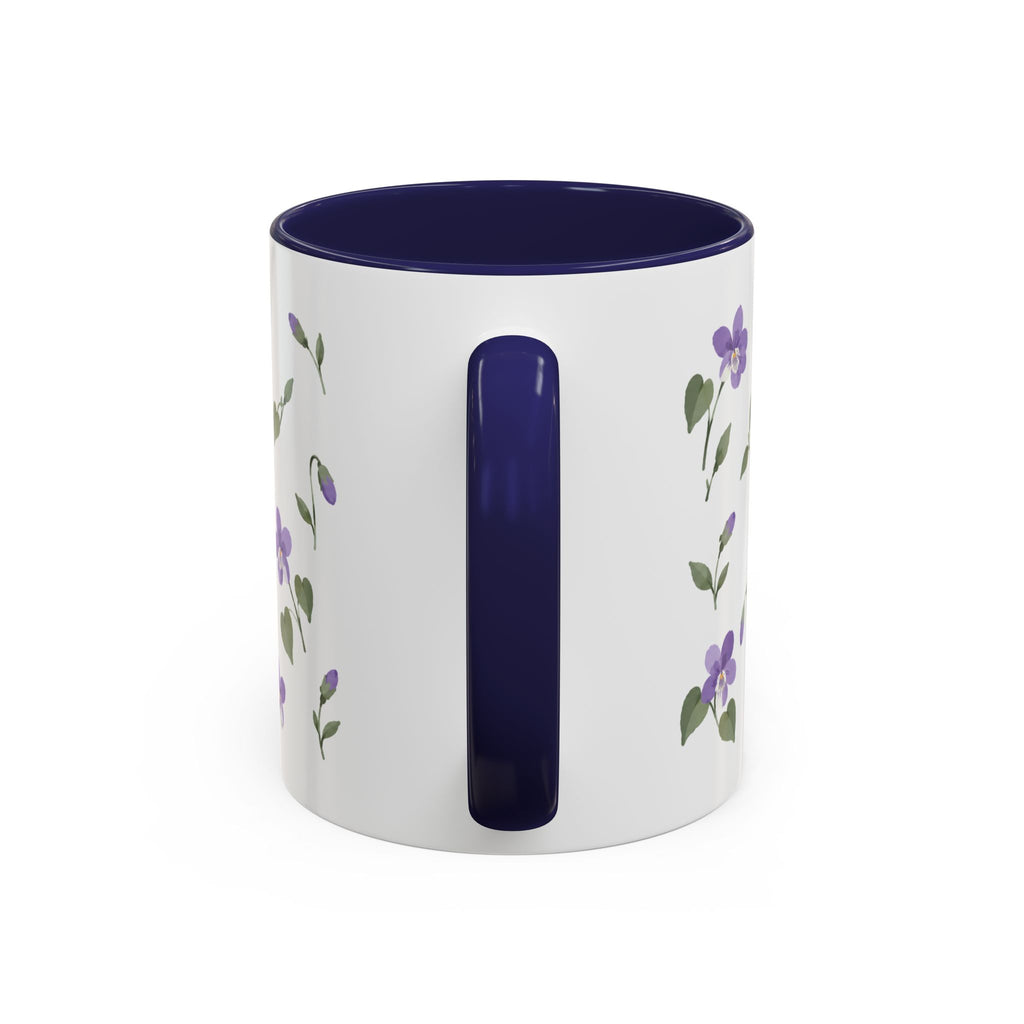 Rhode Island Violet Mug, State Flower Floral Coffee Cup, 11oz Botanical Gift