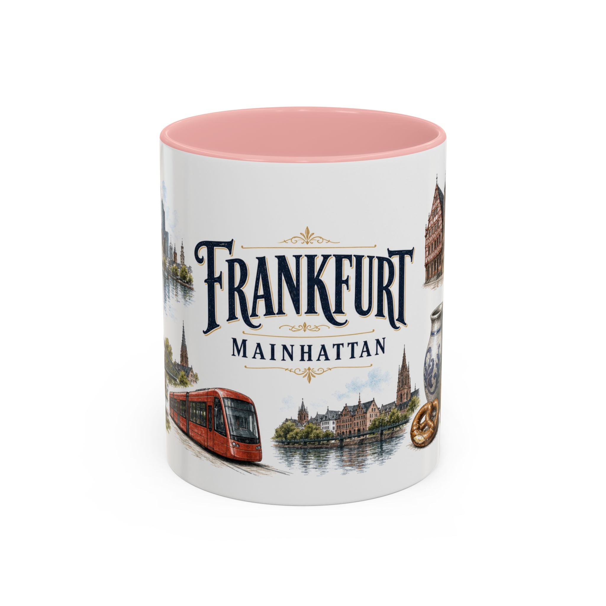 Frankfurt Coffee Mug | Germany Travel Souvenir | Vintage Illustrated City Gift | 11 oz 15 oz Accent Mug