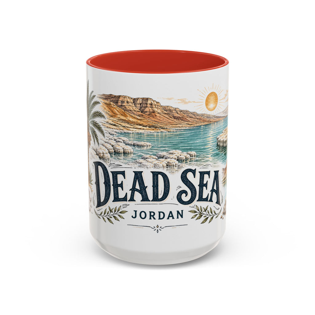 Dead Sea Mug, Jordan Travel Souvenir, Bucket List Gift, Accent Ceramic Coffee Mug 11oz 15oz