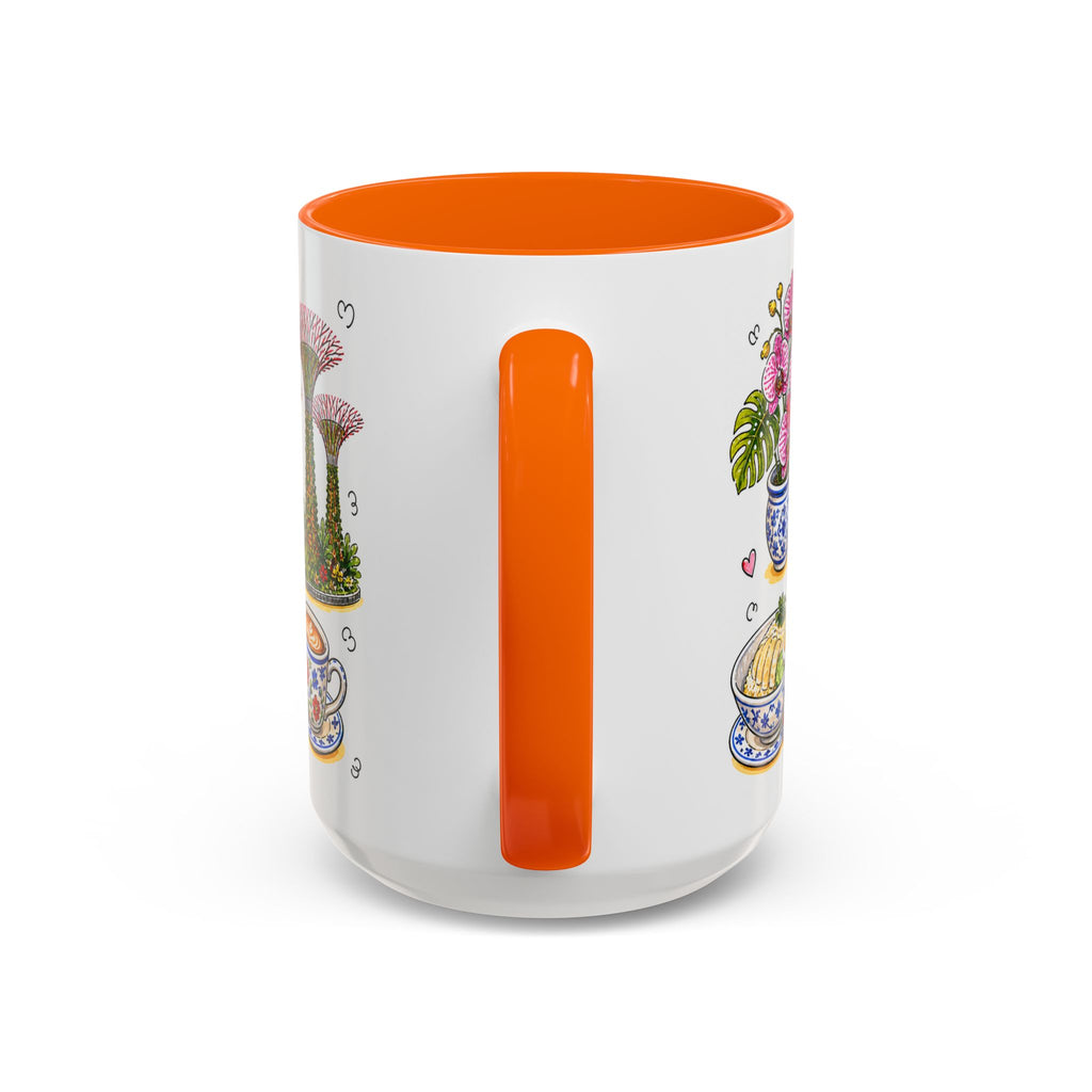 Singapore Illustrated Travel Mug | City Souvenir Accent Coffee Mug | 11oz 15oz Ceramic Cup