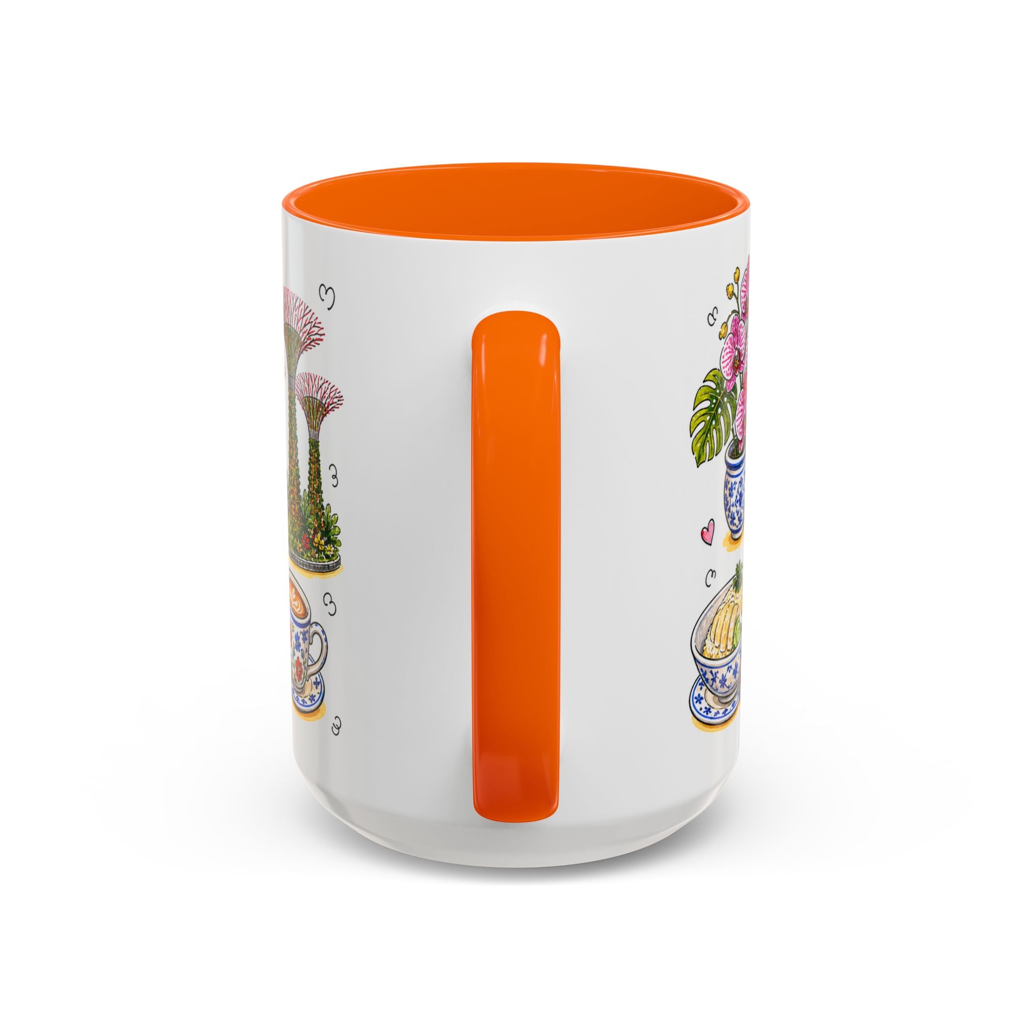 Singapore Illustrated Travel Mug | City Souvenir Accent Coffee Mug | 11oz 15oz Ceramic Cup