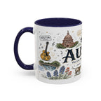 Austin Coffee Mug | Texas Souvenir City Gift | Accent Color Ceramic 11oz 15oz
