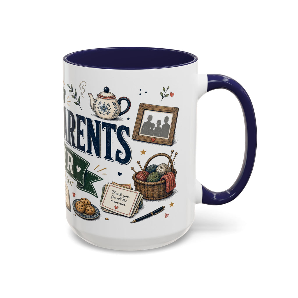 Best Grandparents Ever Coffee Mug | Gift From Grandkids | Accent Color Ceramic 11oz 15oz
