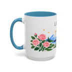 Libra Zodiac Coffee Mug | Scales and Rose Design | Astrology Birthday Gift | 11 oz 15 oz Ceramic Accent Mug