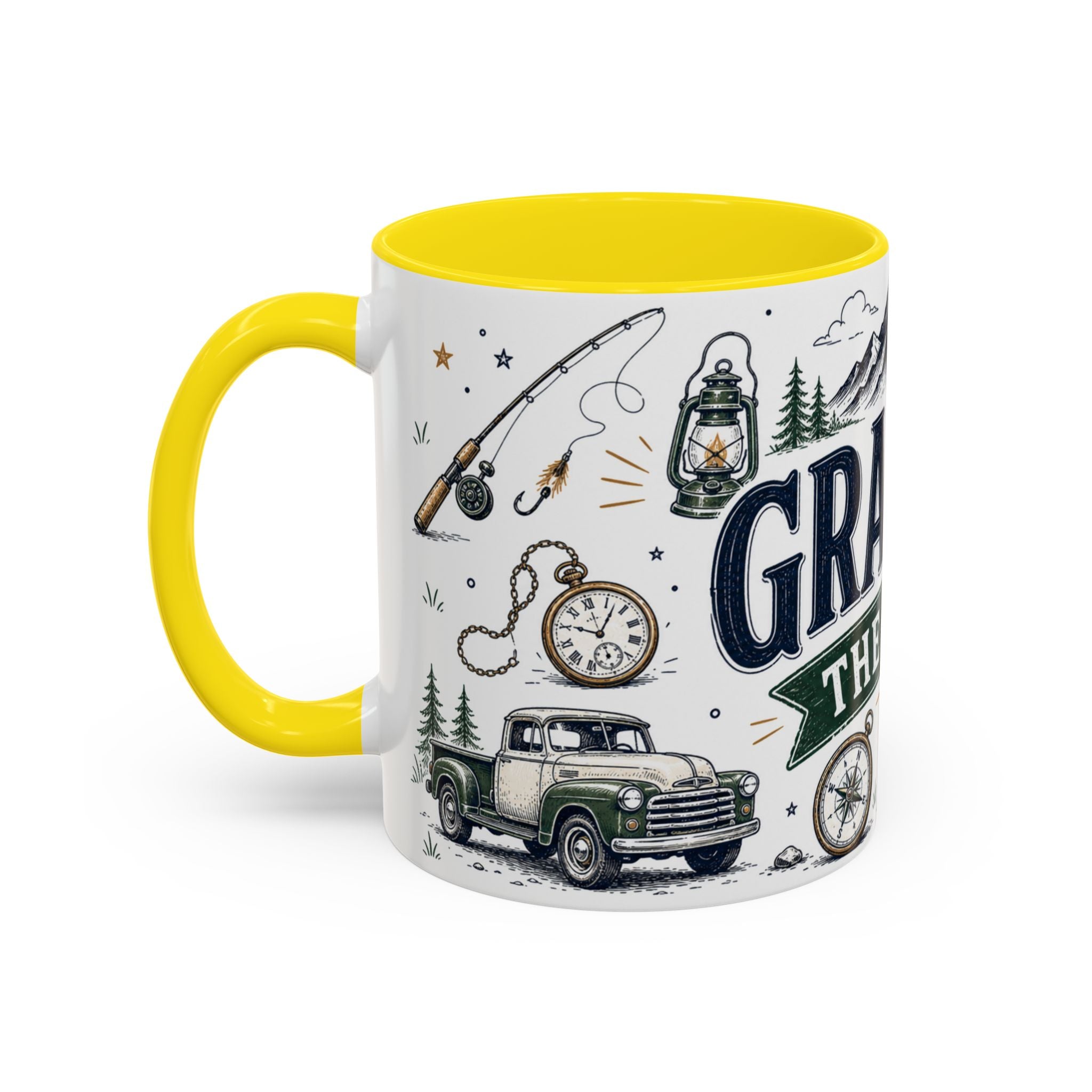 Grandpa The Legend Coffee Mug | Gift From Grandkids | Accent Color Ceramic 11oz 15oz