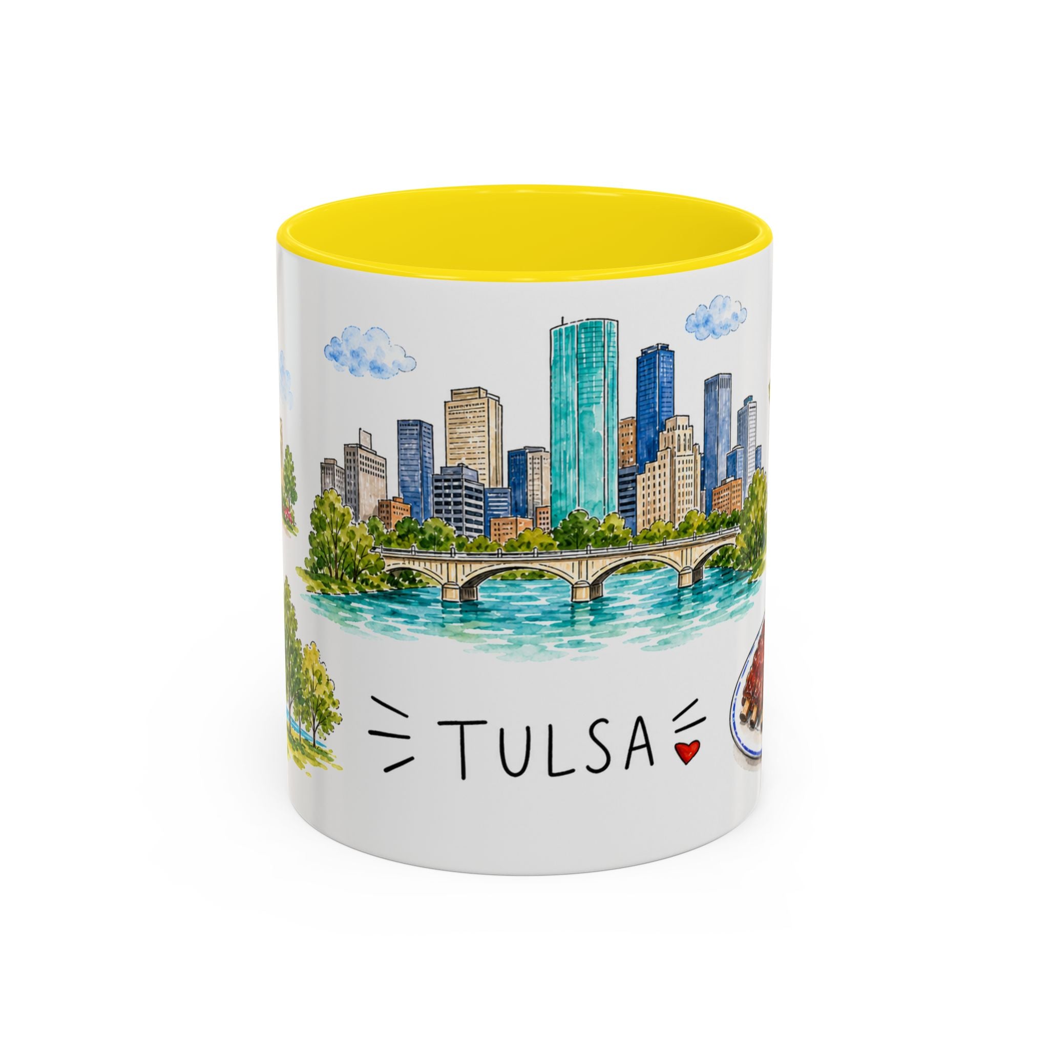 Tulsa Illustrated Travel Mug | City Souvenir Accent Coffee Mug | 11oz 15oz Ceramic Cup