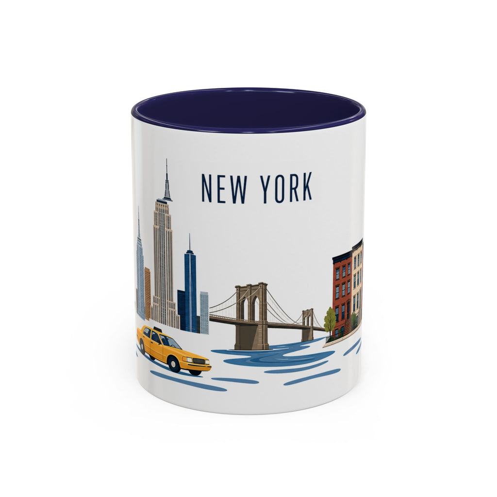 New York Coffee Mug | United States Travel Souvenir | Porcelain Decal City Gift | 11oz 15oz Accent Mug