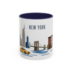 New York Coffee Mug | United States Travel Souvenir | Porcelain Decal City Gift | 11oz 15oz Accent Mug