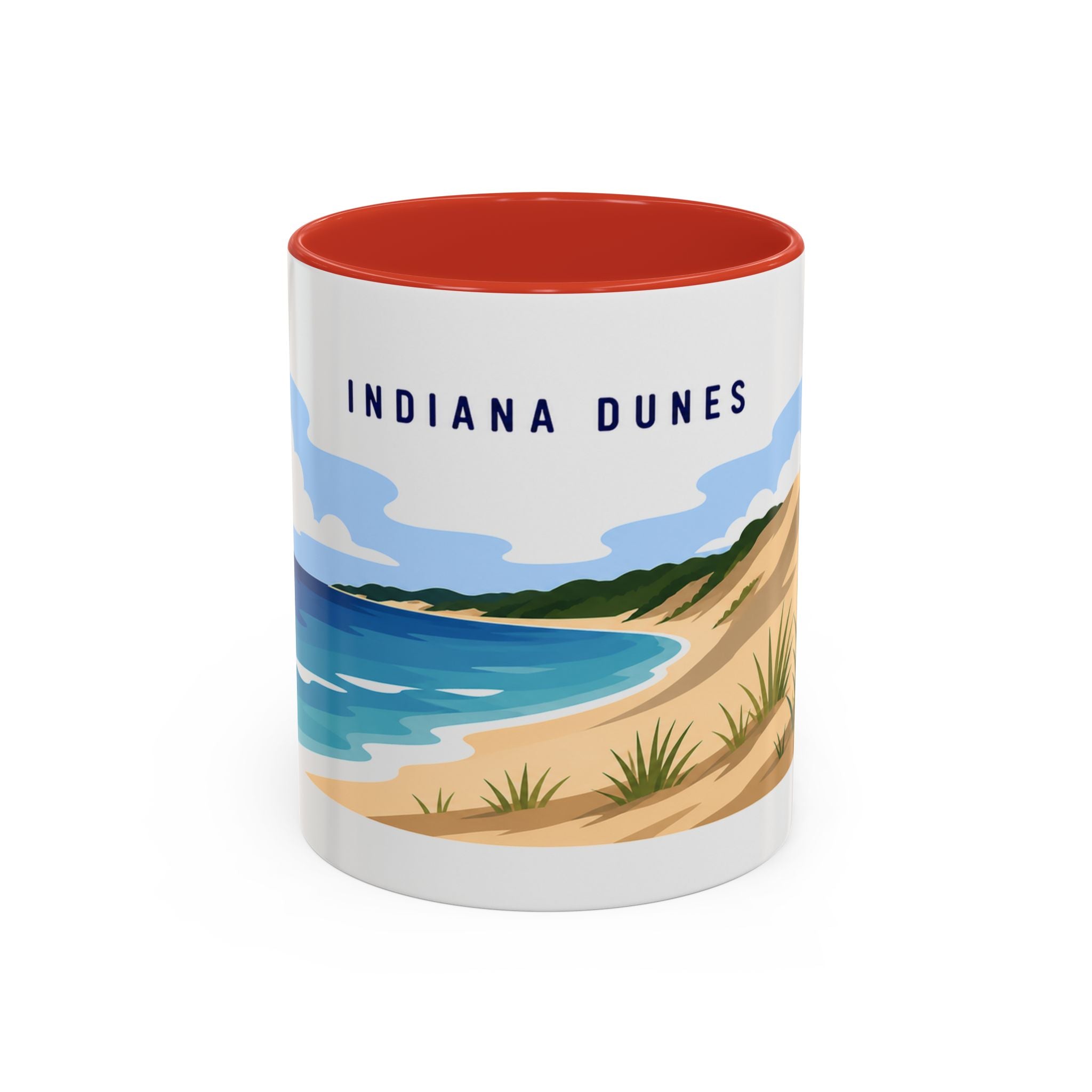 Indiana Dunes National Park Coffee Mug | Solid Color Block Park Souvenir | 11oz 15oz Accent Mug