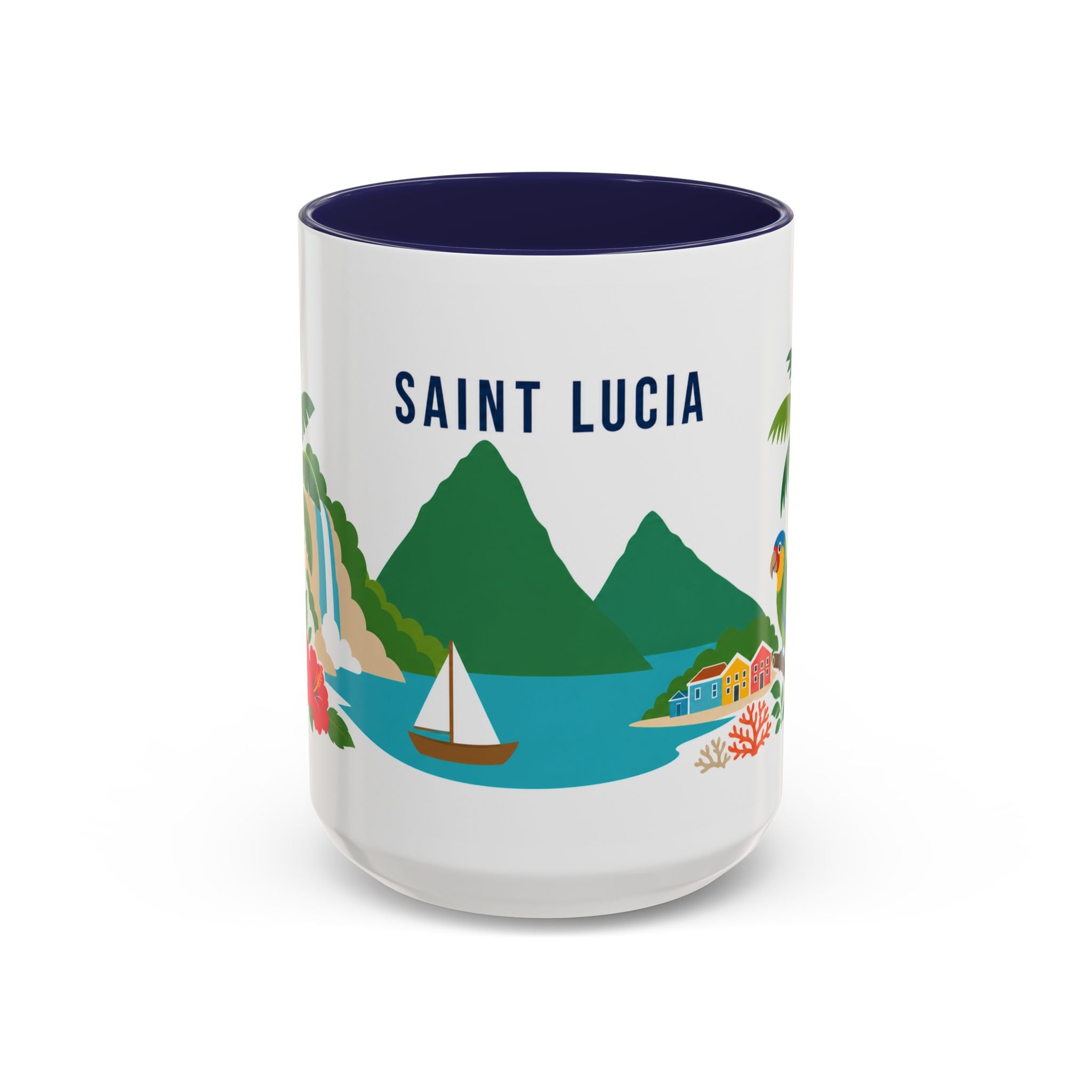 Saint Lucia Coffee Mug | Travel Souvenir Accent Mug | Country Gift Ceramic Cup 11oz 15oz