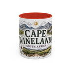 Cape Winelands Coffee Mug | Travel Destination Souvenir Gift | Accent Color Ceramic 11oz 15oz