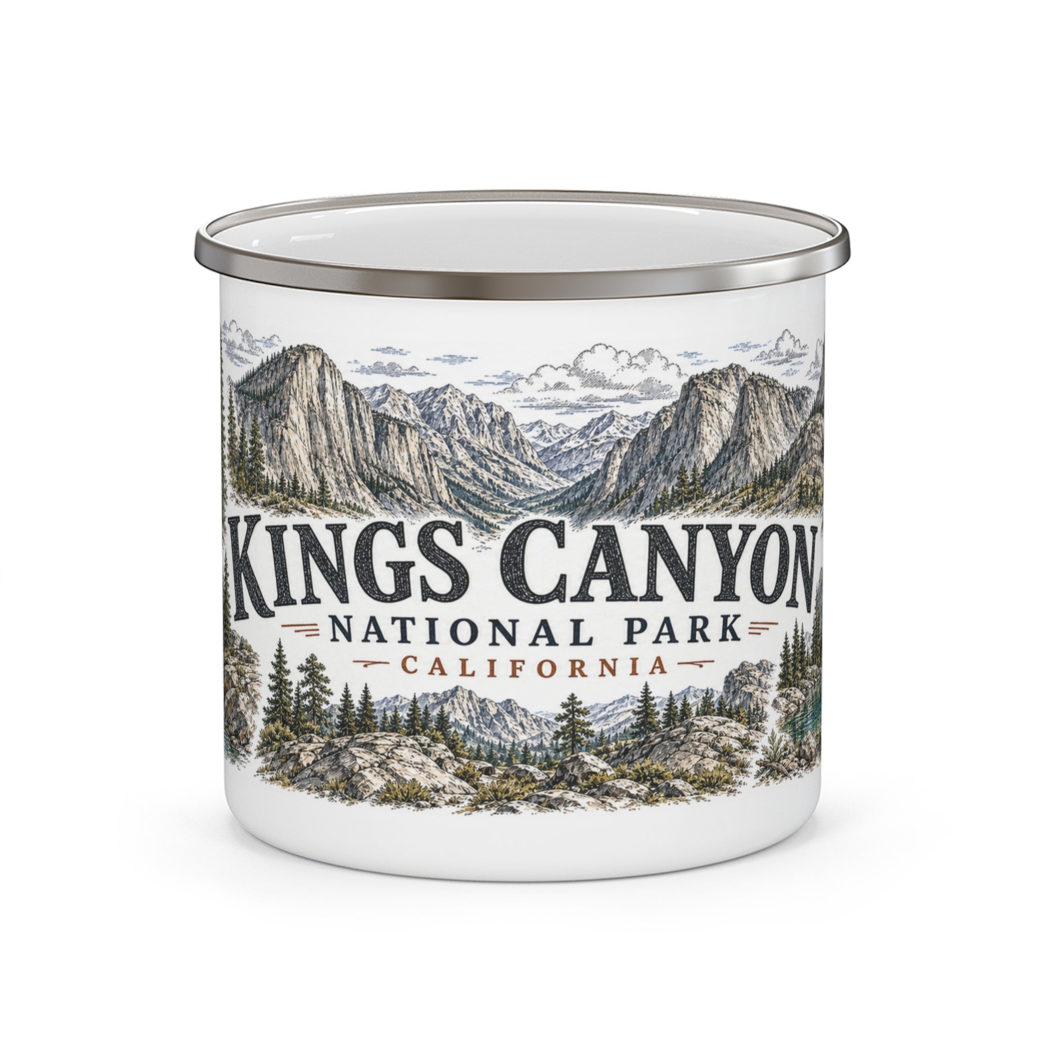 Kings Canyon National Park Vintage Enamel Camping Mug | 12oz National Park Hiking Gift