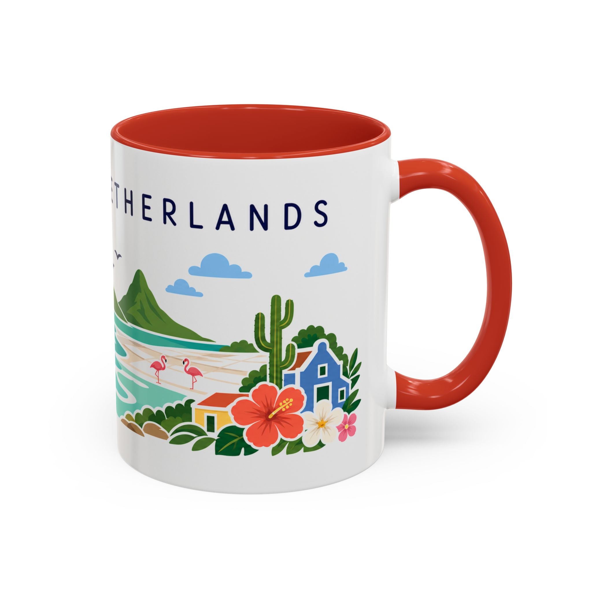 Caribbean Netherlands Coffee Mug | Travel Souvenir Accent Mug | Country Gift Ceramic Cup 11oz 15oz