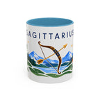 Sagittarius Zodiac Coffee Mug | Bow and Arrow Design | Astrology Birthday Gift | 11 oz 15 oz Ceramic Accent Mug