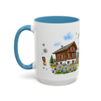 Zermatt Illustrated Travel Mug | Switzerland Souvenir Accent Coffee Mug | 11oz 15oz Ceramic Cup