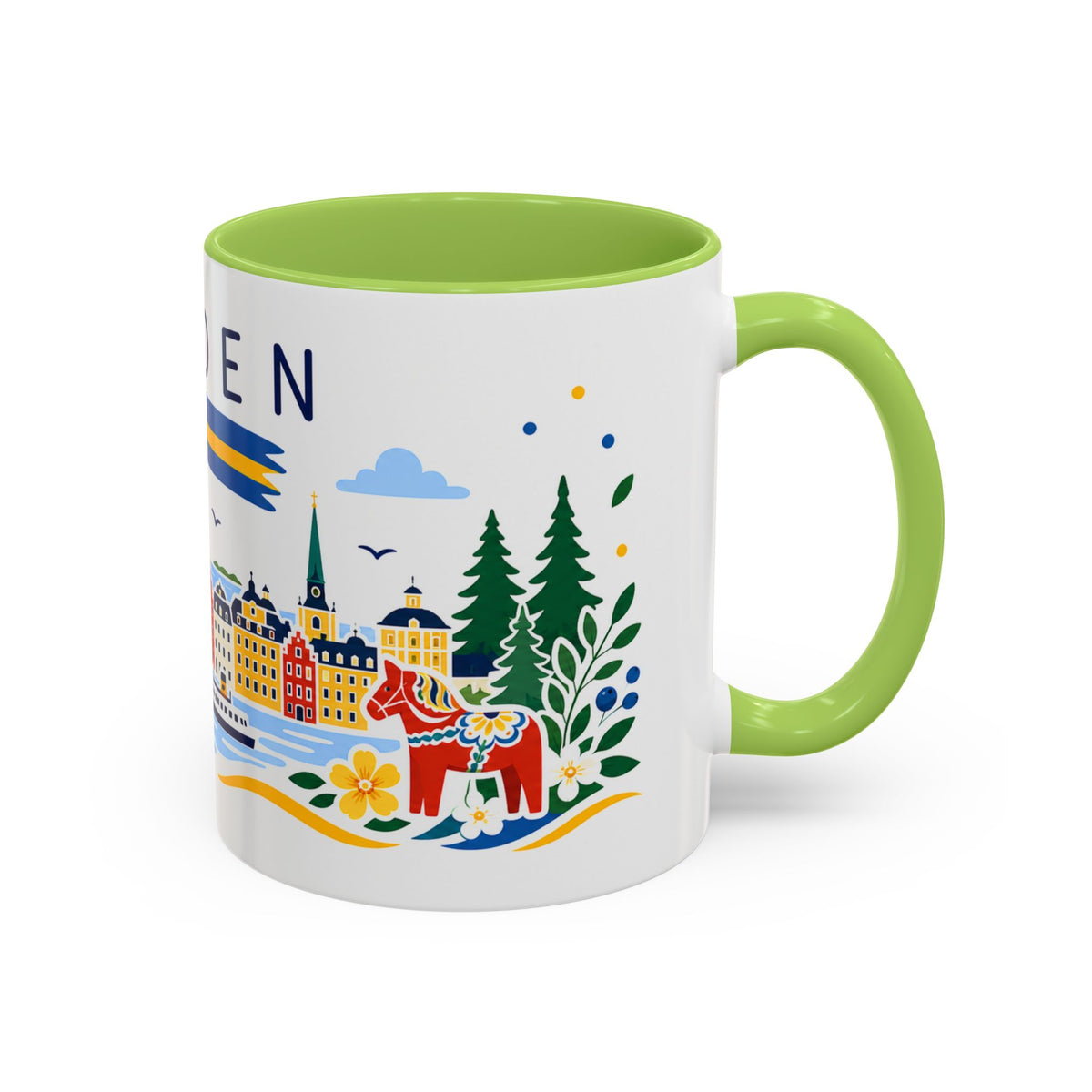 Sweden Coffee Mug | Travel Souvenir Accent Mug | Country Gift Ceramic Cup 11oz 15oz