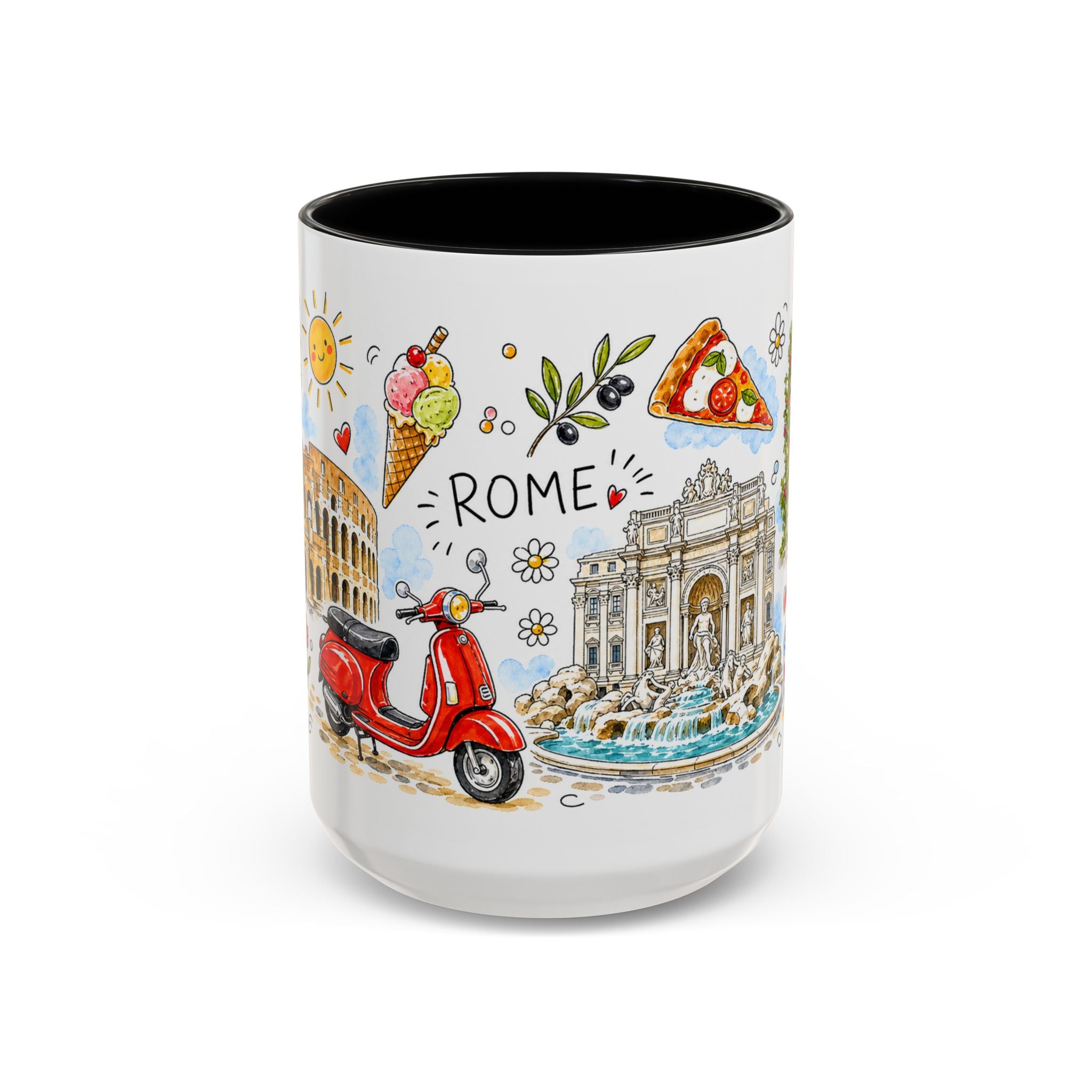 Rome Travel Mug | European City Souvenir Accent Coffee Mug | 11oz 15oz Ceramic Cup