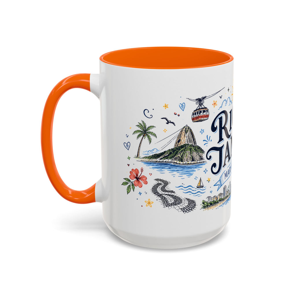 Rio de Janeiro Coffee Mug | Brazil Souvenir Travel Gift | Accent Color Ceramic 11oz 15oz