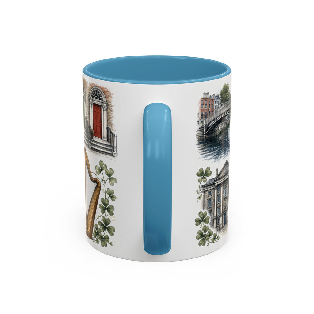 Dublin Coffee Mug | Ireland Travel Souvenir | Vintage Illustrated City Gift | 11 oz 15 oz Accent Mug