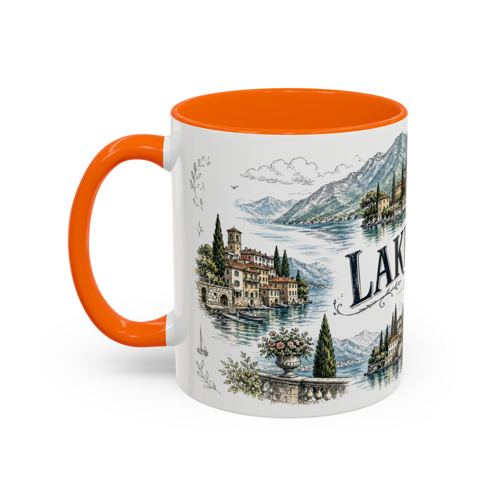 Lake Como Mug, Italy Travel Souvenir, Bucket List Gift, Accent Ceramic Coffee Mug 11oz 15oz