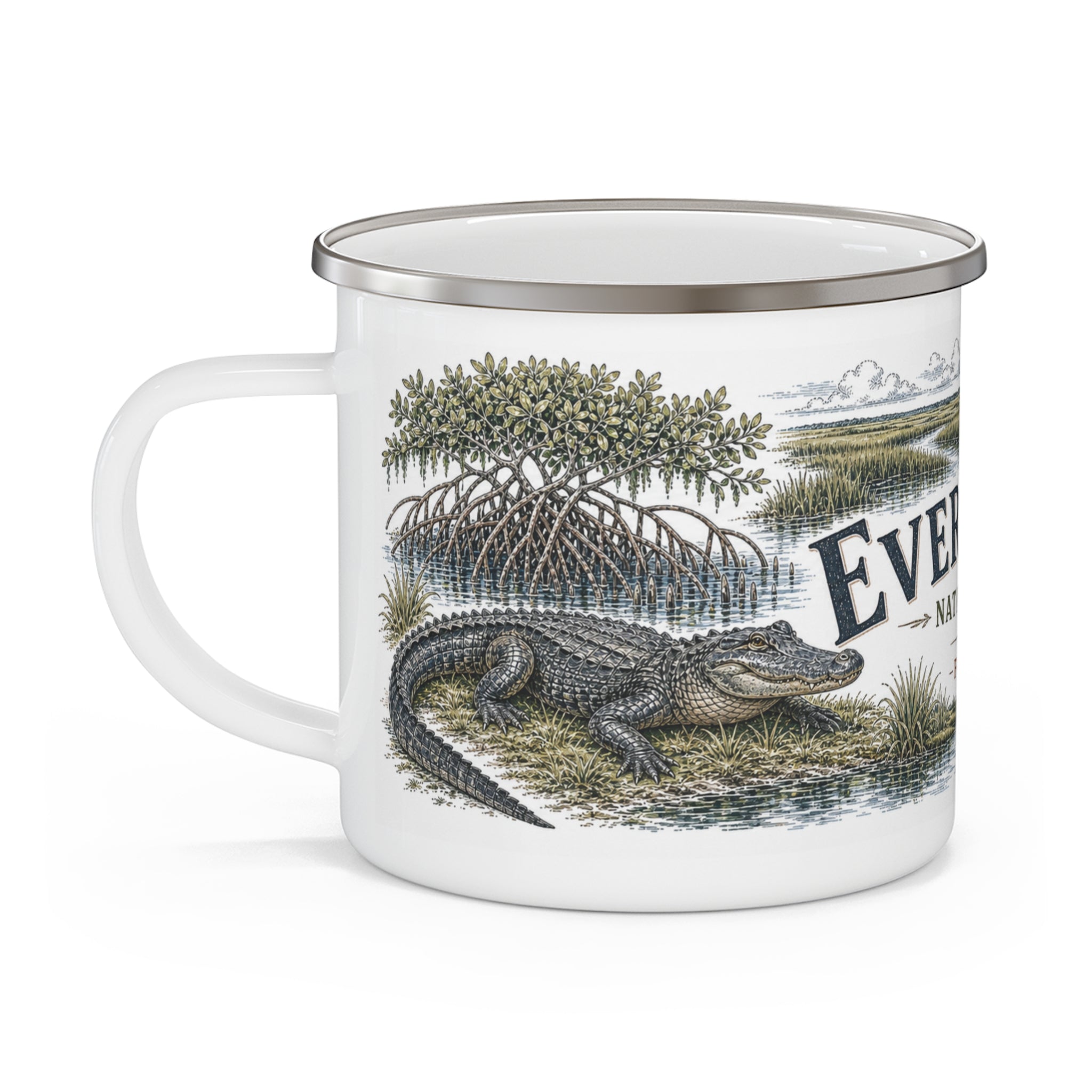 Everglades National Park Vintage Enamel Camping Mug | 12oz National Park Hiking Gift