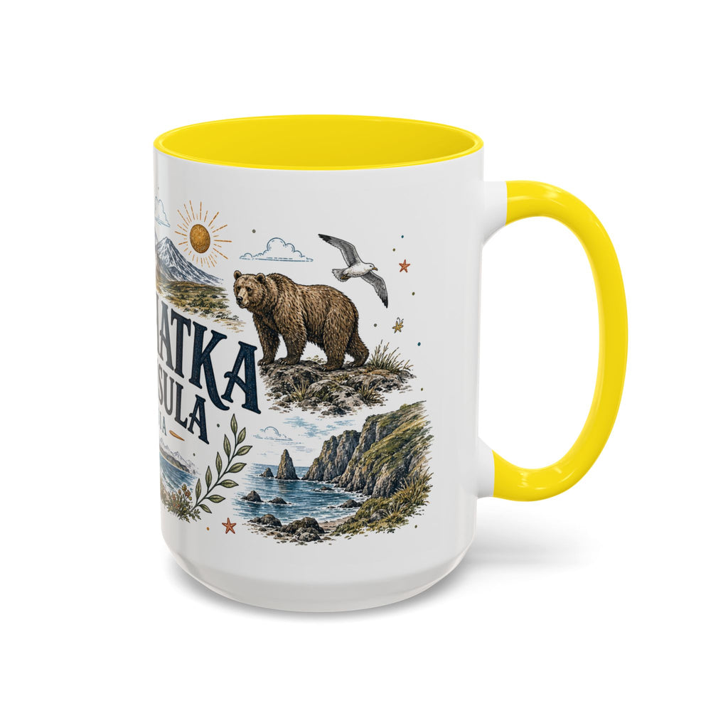 Kamchatka Peninsula Mug, Russia Travel Souvenir, Bucket List Gift, Accent Ceramic Coffee Mug 11oz 15oz