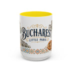 Bucharest Coffee Mug | Romania Travel Souvenir | Vintage Illustrated City Gift | 11 oz 15 oz Accent Mug