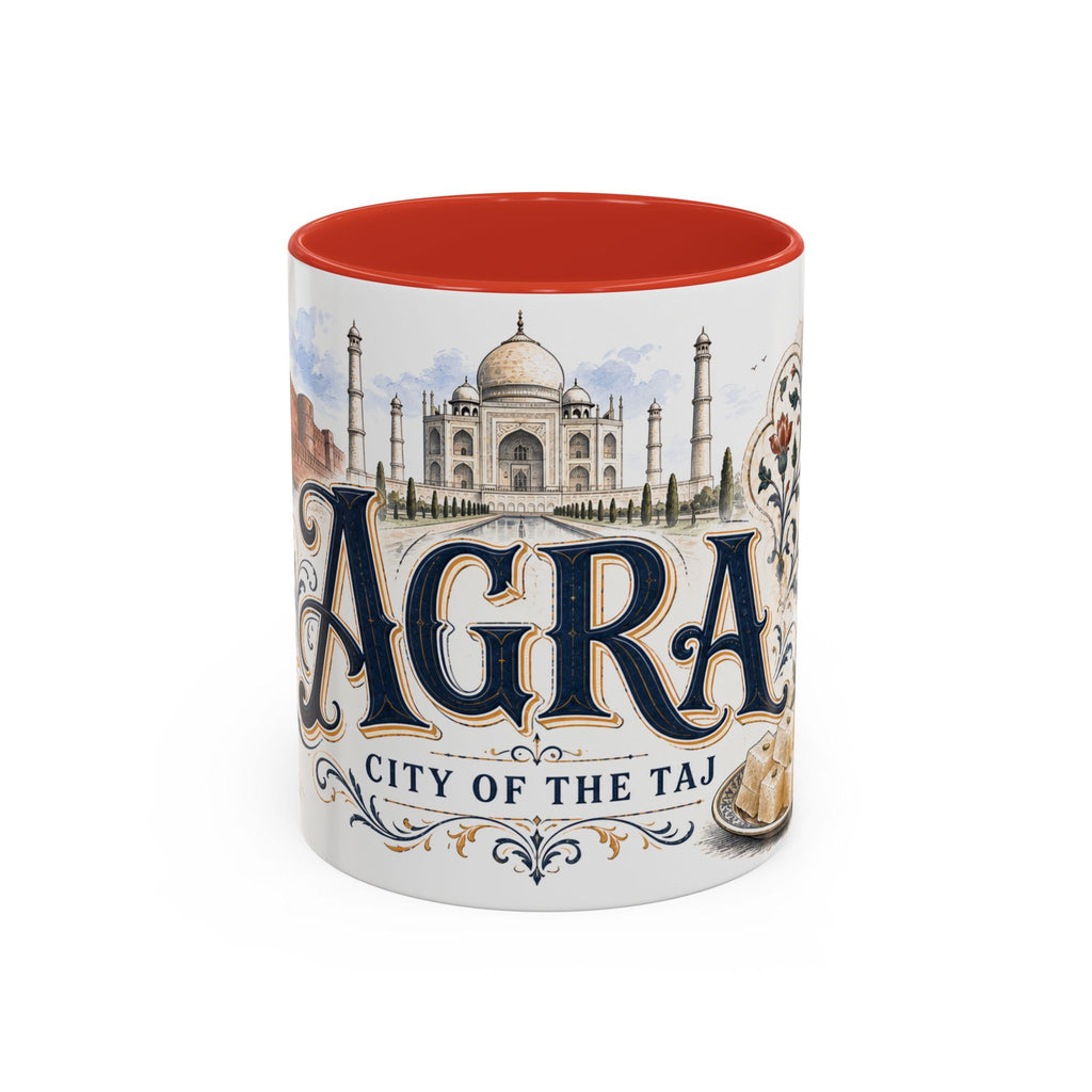 Agra Coffee Mug | India Travel Souvenir | Vintage Illustrated City Gift | 11 oz 15 oz Accent Mug