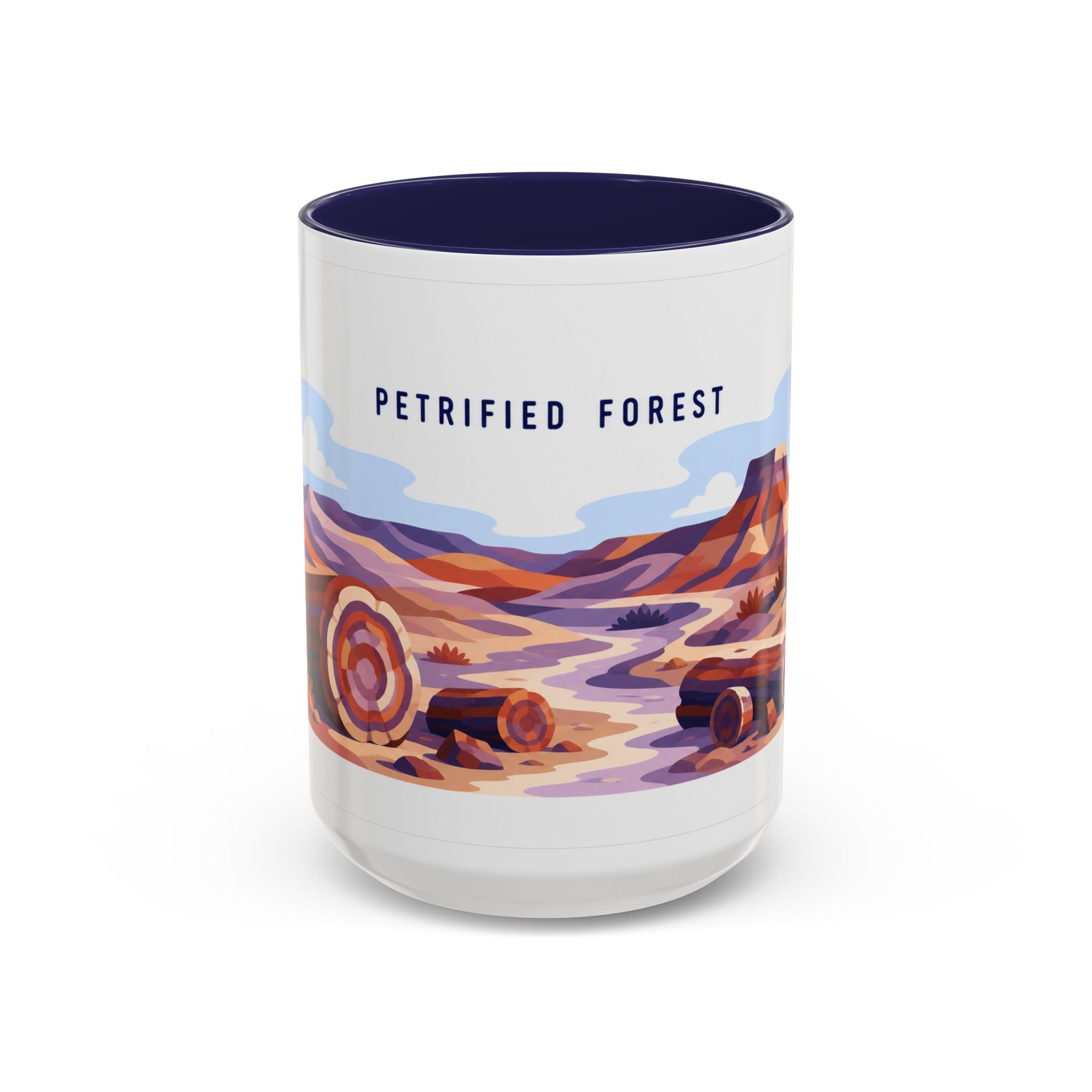 Petrified Forest National Park Coffee Mug | Solid Color Block Park Souvenir | 11oz 15oz Accent Mug