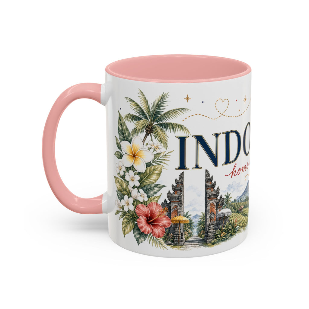 Indonesia Home Country Mug | Moving Away Gift | Long Distance Friendship | 11 oz 15 oz Accent Mug