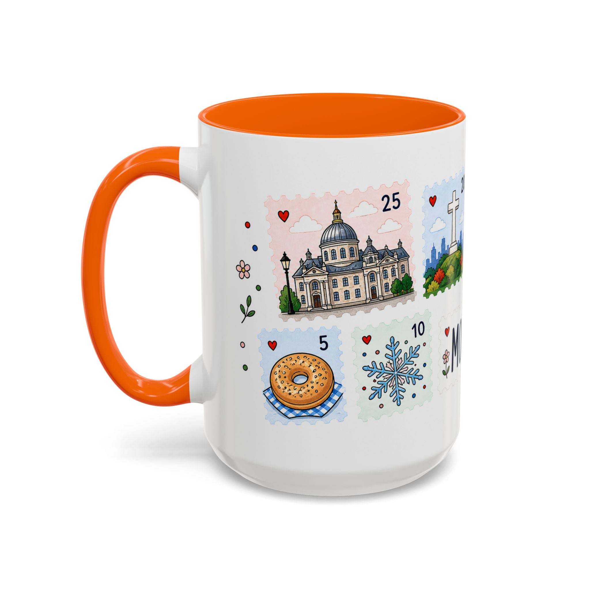 Montreal Coffee Mug | Postage Stamp Collage Mug | Travel Souvenir Accent Cup 11oz 15oz