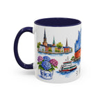 Hamburg Illustrated Travel Mug | City Souvenir Accent Coffee Mug | 11oz 15oz Ceramic Cup