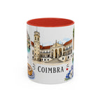 Coimbra Illustrated Travel Mug | City Souvenir Accent Coffee Mug | 11oz 15oz Ceramic Cup