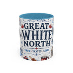 Great White North Coffee Mug | Canadian Pride Gift | Accent Color Ceramic 11oz 15oz