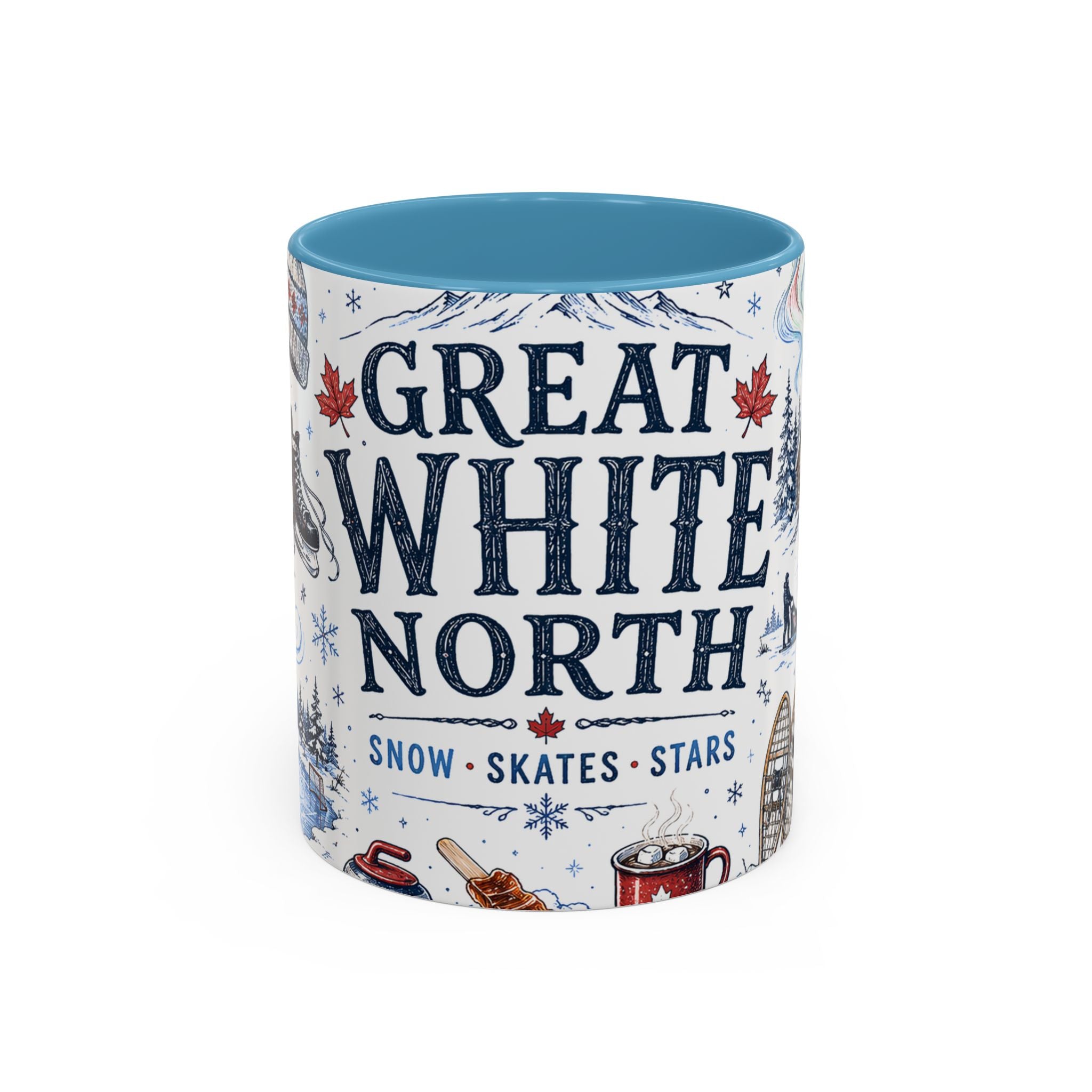 Great White North Coffee Mug | Canadian Pride Gift | Accent Color Ceramic 11oz 15oz