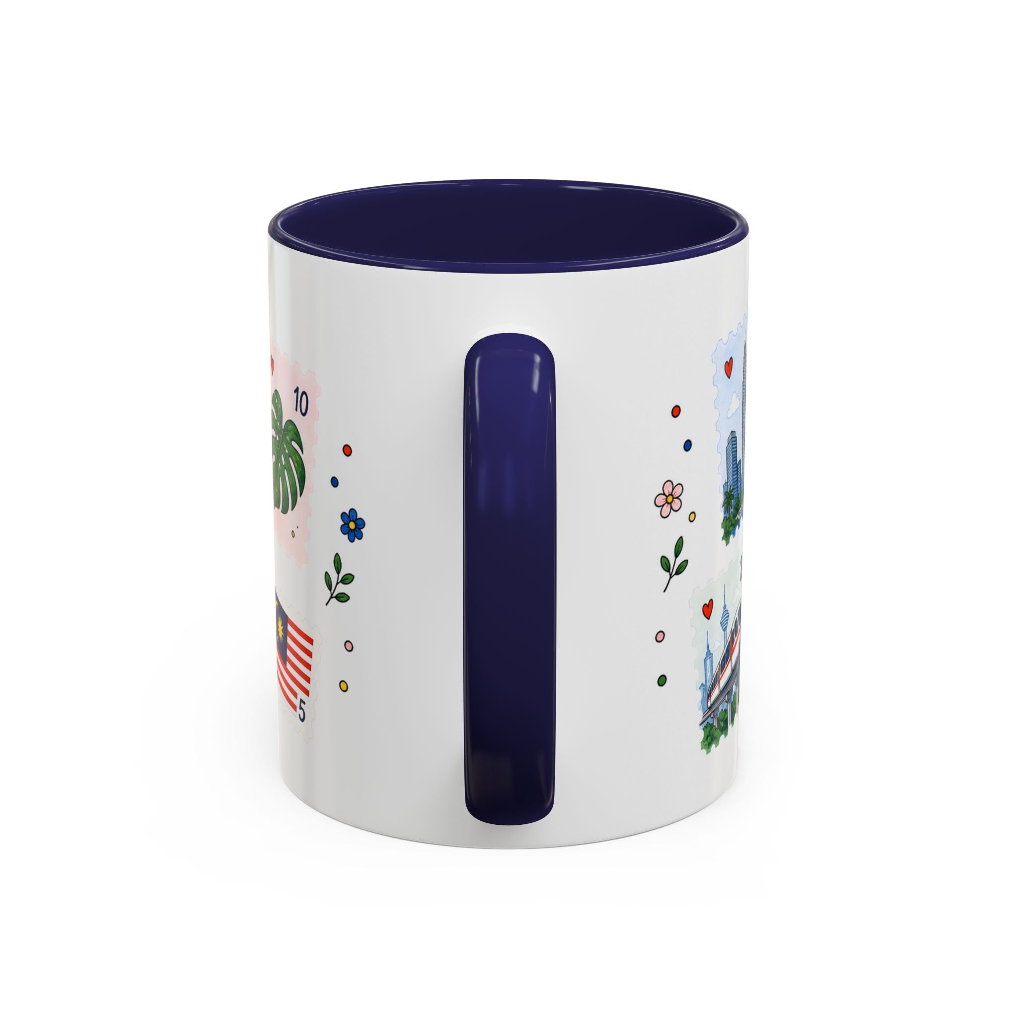 Kuala Lumpur Coffee Mug | Postage Stamp Collage Mug | Travel Souvenir Accent Cup 11oz 15oz