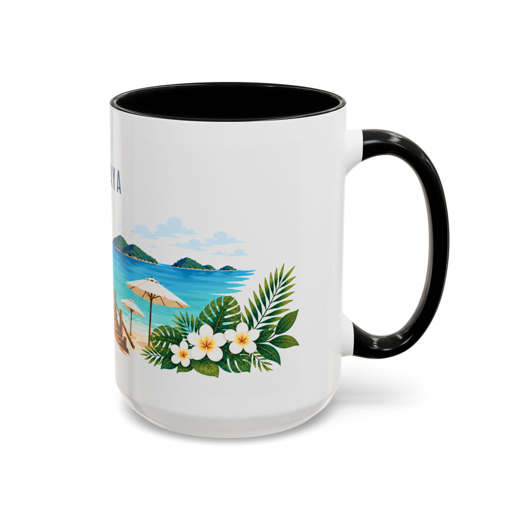 Pattaya Coffee Mug | Thailand Travel Souvenir | Porcelain Decal City Gift | 11oz 15oz Accent Mug