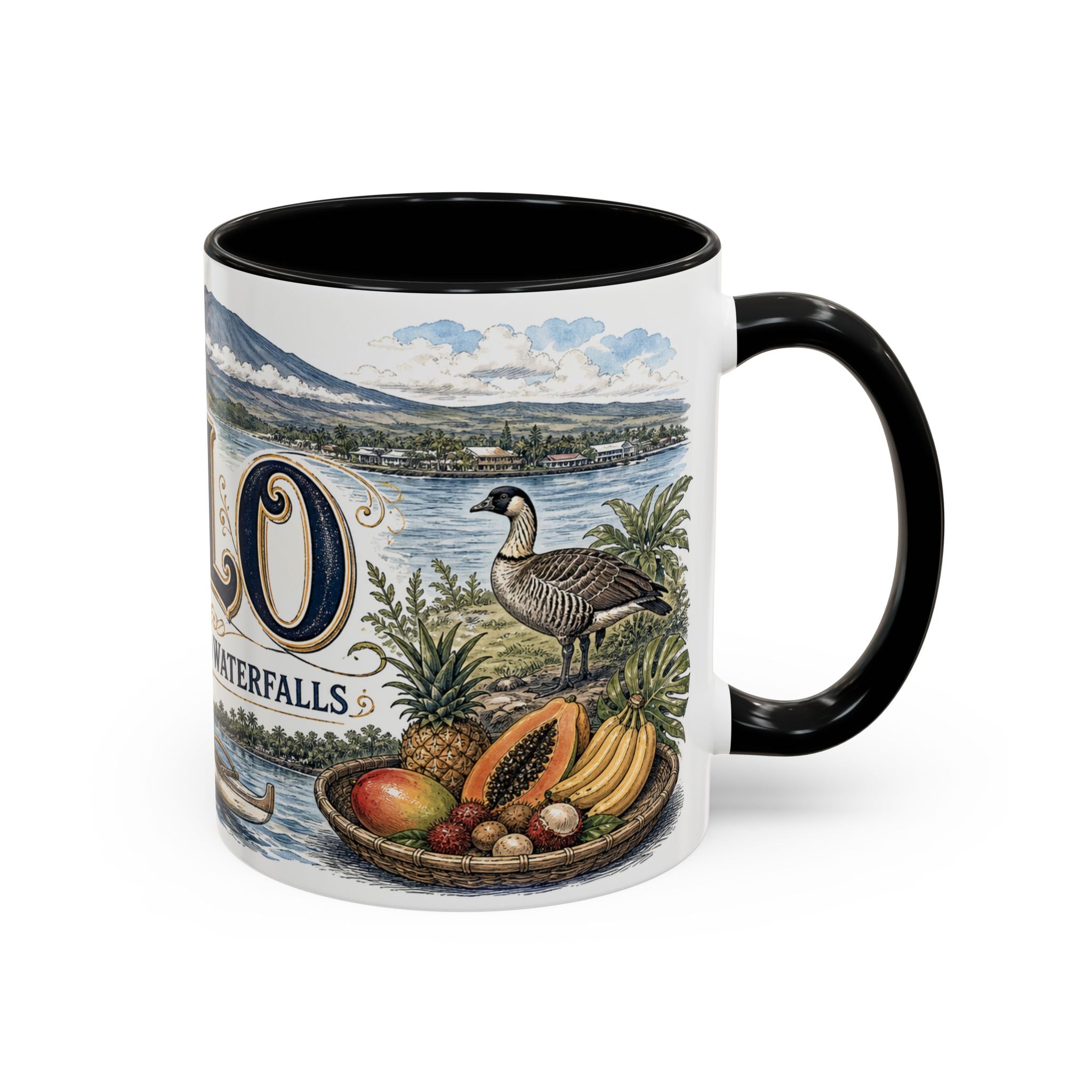 Hilo Coffee Mug | United States Travel Souvenir | Vintage Illustrated City Gift | 11 oz 15 oz Accent Mug