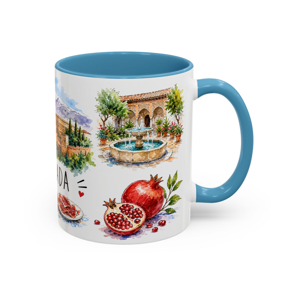 Granada Illustrated Travel Mug | City Souvenir Accent Coffee Mug | 11oz 15oz Ceramic Cup