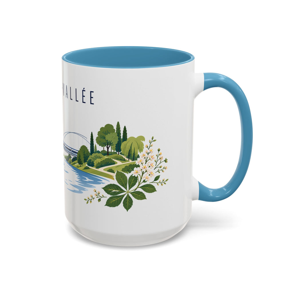 Marne-La-Vallée Coffee Mug | France Travel Souvenir | Porcelain Decal City Gift | 11oz 15oz Accent Mug