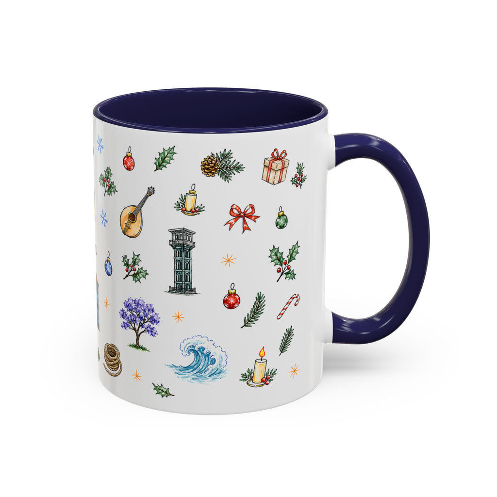 Lisbon Christmas Mug | Watercolor City Souvenir | Ceramic Coffee Cup 11oz 15oz
