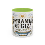 Pyramids of Giza Coffee Mug | Travel Destination Souvenir Gift | Accent Color Ceramic 11oz 15oz