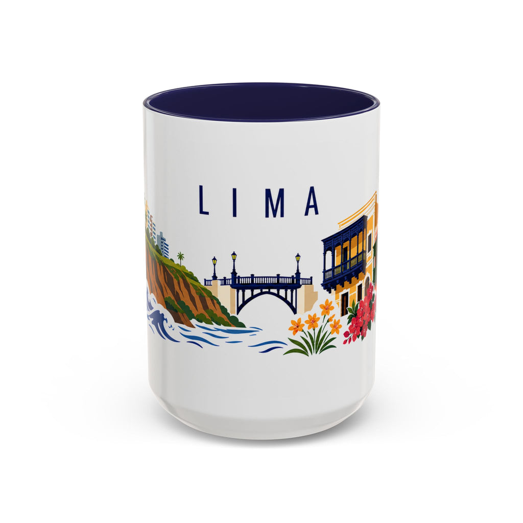 Lima Coffee Mug | Peru Travel Souvenir | Porcelain Decal City Gift | 11oz 15oz Accent Mug