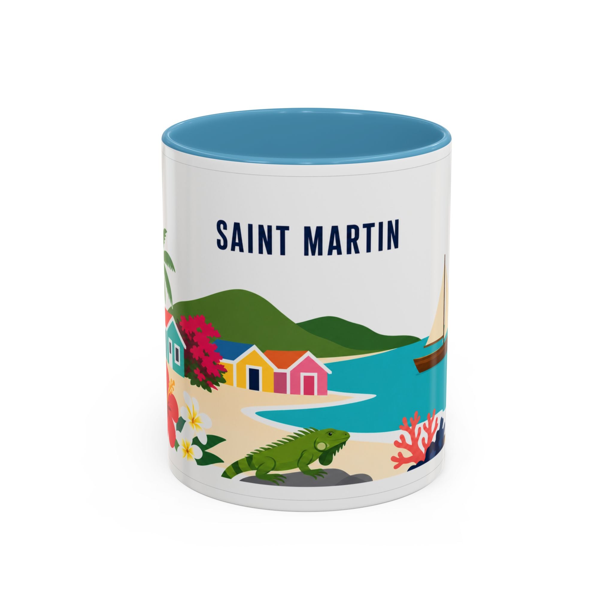 Saint Martin Coffee Mug | Travel Souvenir Accent Mug | Country Gift Ceramic Cup 11oz 15oz