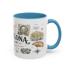 Barcelona Coffee Mug | Spain Souvenir Travel Gift | Accent Color Ceramic 11oz 15oz