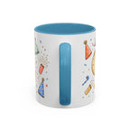 New Year Mug | Midnight Clock Toast Watercolor Celebration Gift | Accent Cup 11oz 15oz