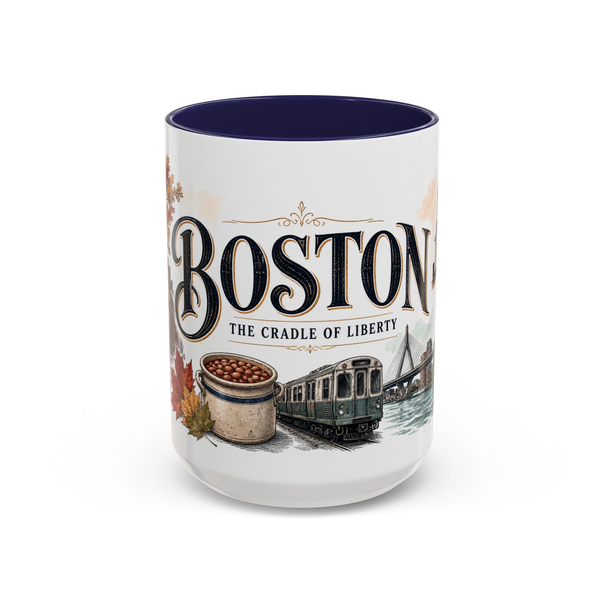 Boston Coffee Mug | United States Travel Souvenir | Vintage Illustrated City Gift | 11 oz 15 oz Accent Mug