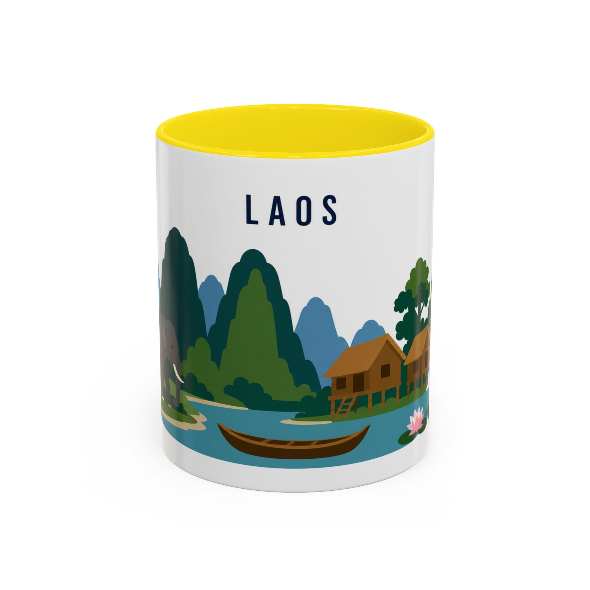 Laos Coffee Mug | Travel Souvenir Accent Mug | Country Gift Ceramic Cup 11oz 15oz