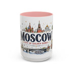 Moscow Coffee Mug | Russia Souvenir Travel Gift | Accent Color Ceramic 11oz 15oz