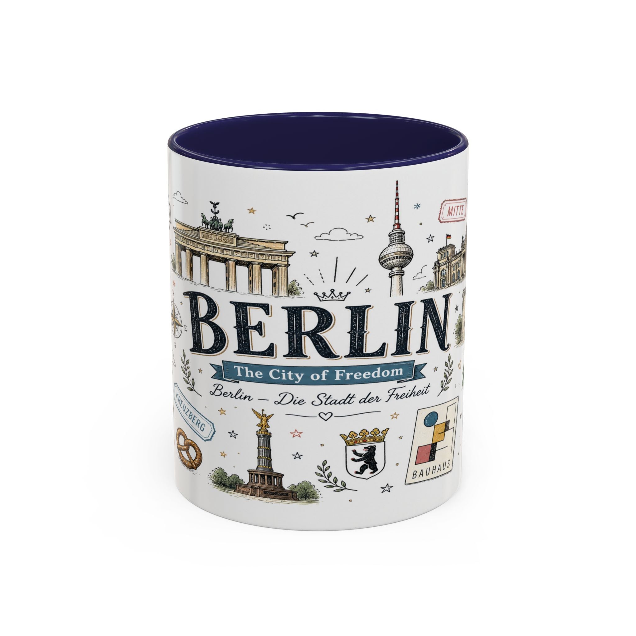 Berlin Coffee Mug | Germany Souvenir Travel Gift | Accent Color Ceramic 11oz 15oz